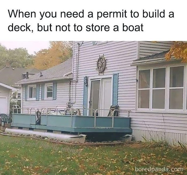 Treba mu dozvola za izgraditi trijem, ali ne treba dozvola za "pohraniti" brod