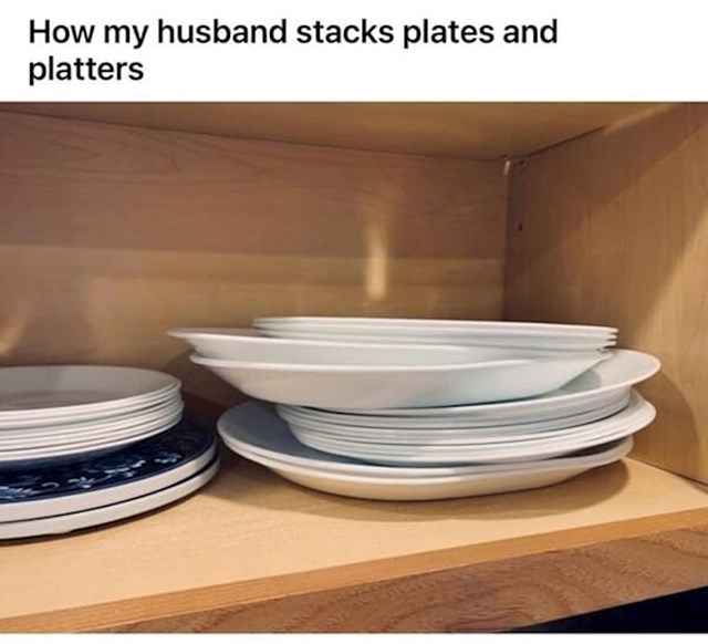 "Ovako moj muž slaže tanjure nakon pranja"