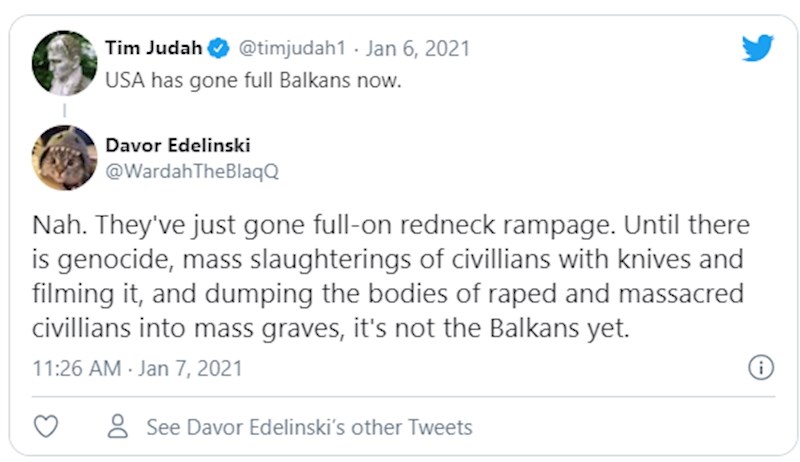 Davor naglašava da ovo u SAD-u još nije ni blizu pravog Balkana