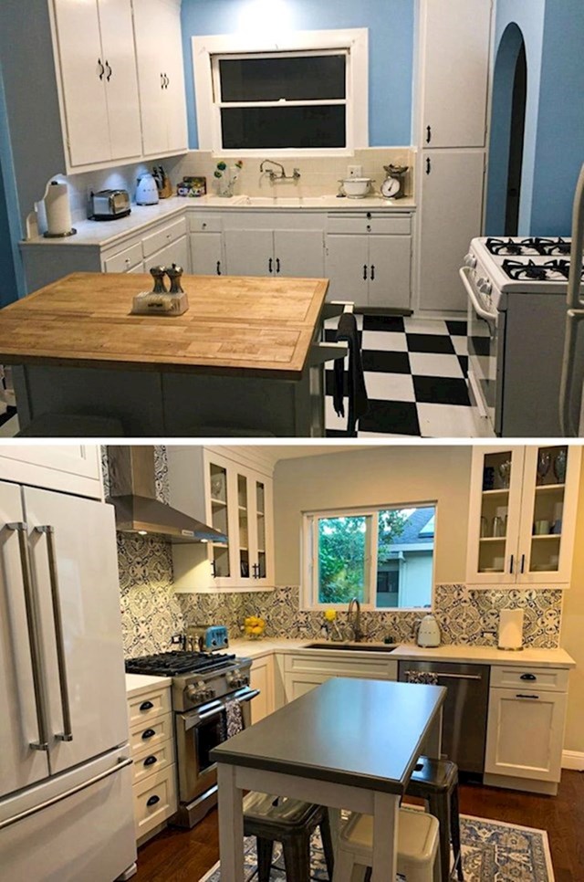 "Ovo je naša kuhinja prije i nakon renovacije."