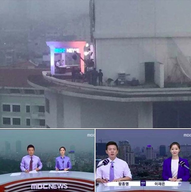 U Koreji nemaju zeleni ekran nego vijesti snimaju na vrhu zgrade