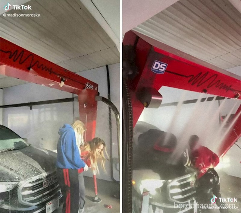 Snimaju se u automatskoj praonici za automobile