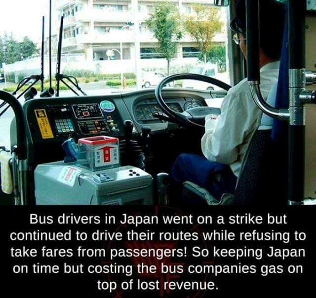 Kad su vozači autobusa u Japanu štrajkali - nastavili su voziti normalno, ali nisu naplaćivali karte