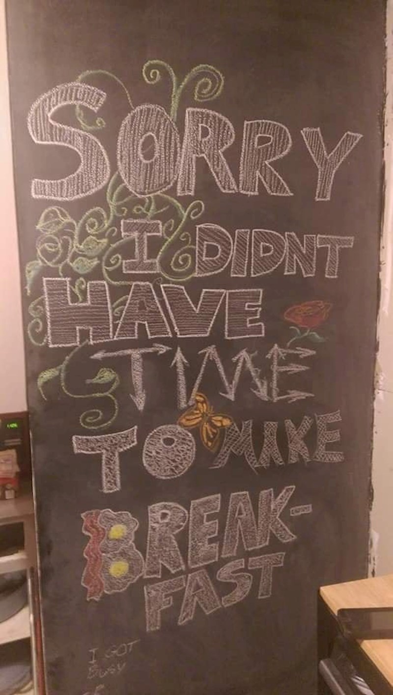 Napravio je ovo da se ispriča jer nije imao vremena napraviti doručak