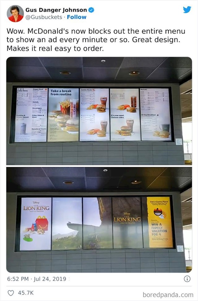 McDonald's svaku minutu prekrije menu oglasima