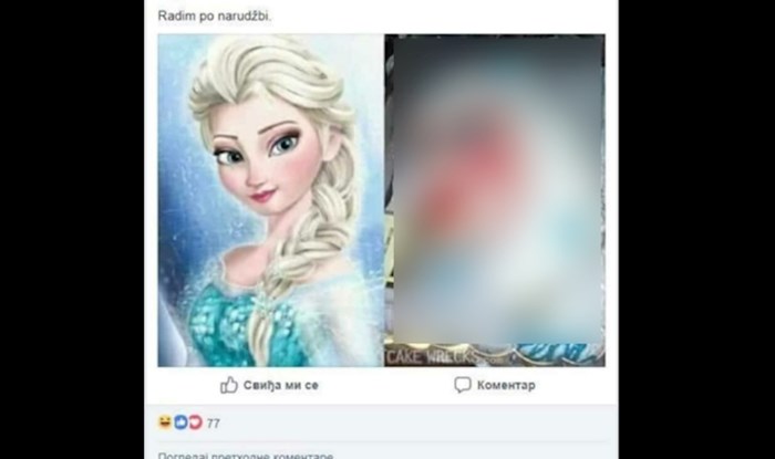 Stavila je oglas na FB da radi torte po narudžbi, morate vidjeti ogledni primjer