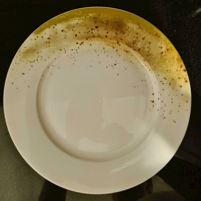 Kad sam u iznajmljenom apartmanu ugledala ove tanjure skoro sam povratila misleći da su prljavi, međutim to je dizajn. Tko to proizvede i tko to, zaboga, kupi?