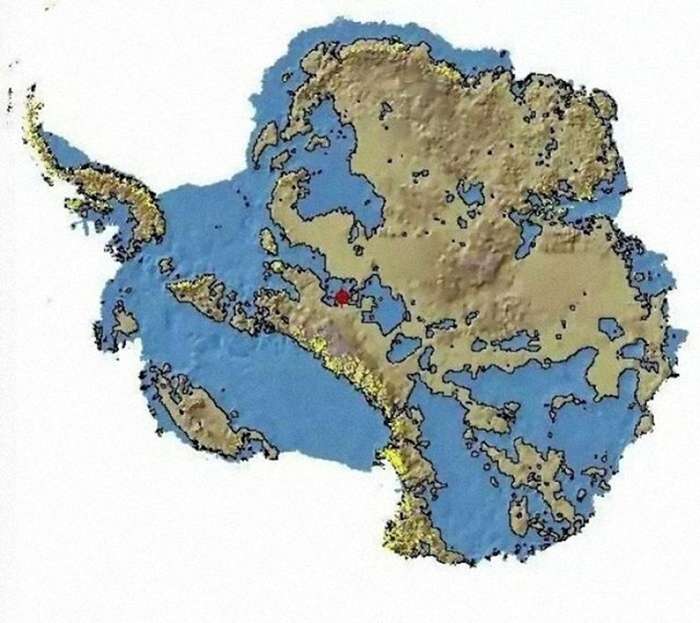 Mapa Antarktike bez leda
