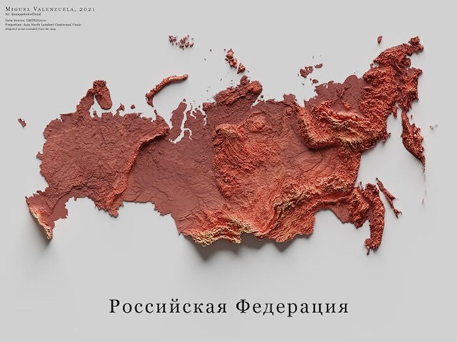 Topografska mapa Rusije