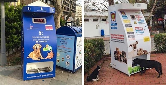 Još jedan primjer brige o životinjama može se vidjeti s ovim pametnim hranilicama za ulične pse i mačke koje su postavljene po gradu.