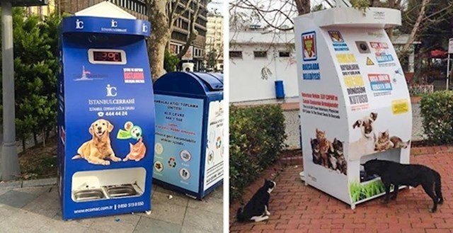 Još jedan primjer brige o životinjama može se vidjeti s ovim pametnim hranilicama za ulične pse i mačke koje su postavljene po gradu.