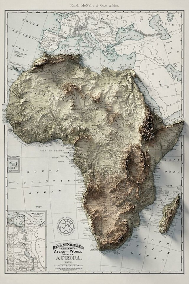 Topografska mapa Afrike