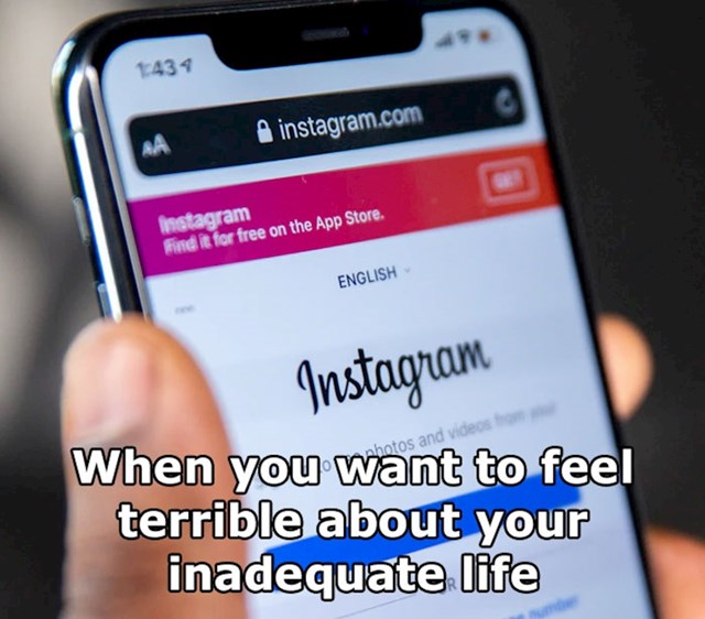 Instagram - dođi i gledaj tuđe lažne živote da se osjećaš loše zbog svog