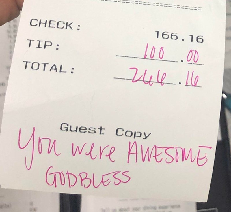 Danas sam dobila napojnicu od 100$ i ogroman poticaj da sve ima smisla