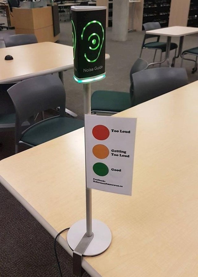 Senzor glasnoće u knjižnicama upozorava vas ako ste preglasni i ometate druge korisnike