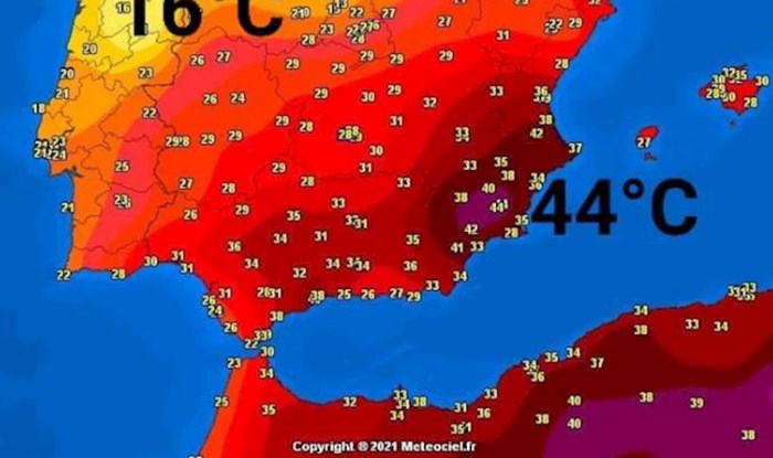 Internetom kruži fotka današnjih nevjerojatnih razlika u temperaturi u Španjolskoj, šokirat će vas