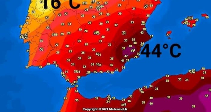 Internetom kruži fotka današnjih nevjerojatnih razlika u temperaturi u Španjolskoj, šokirat će vas