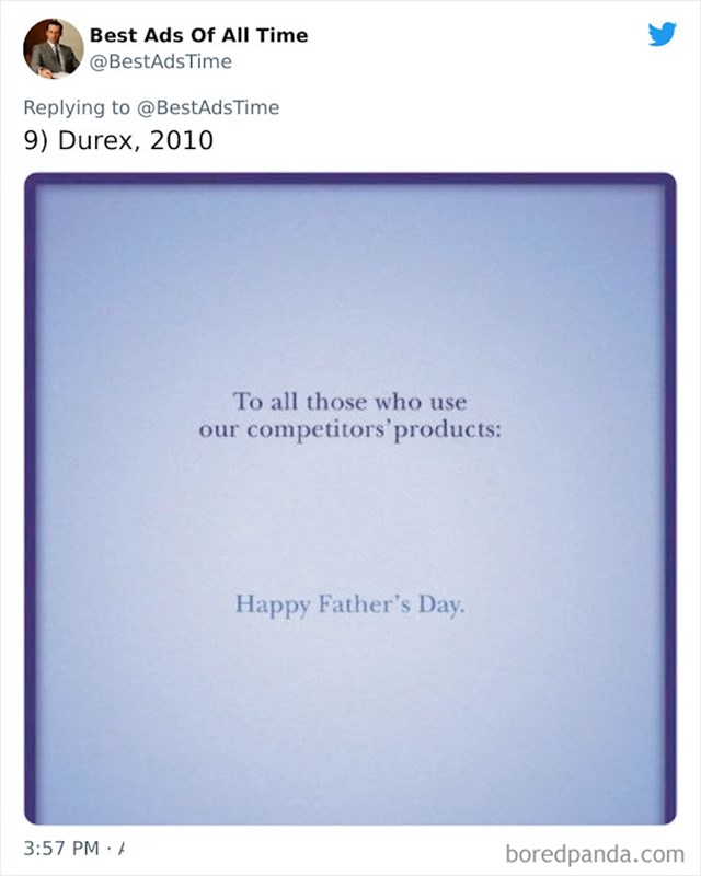 Reklama kojom Durex čestita Dan očeva onima koji koriste konkurentske proizvode