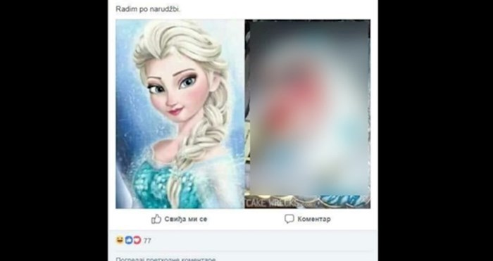 Stavila je oglas na FB da radi torte po narudžbi, morate vidjeti ogledni primjer