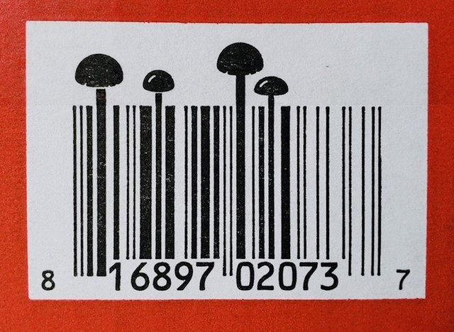 Barcode na paketu gljiva