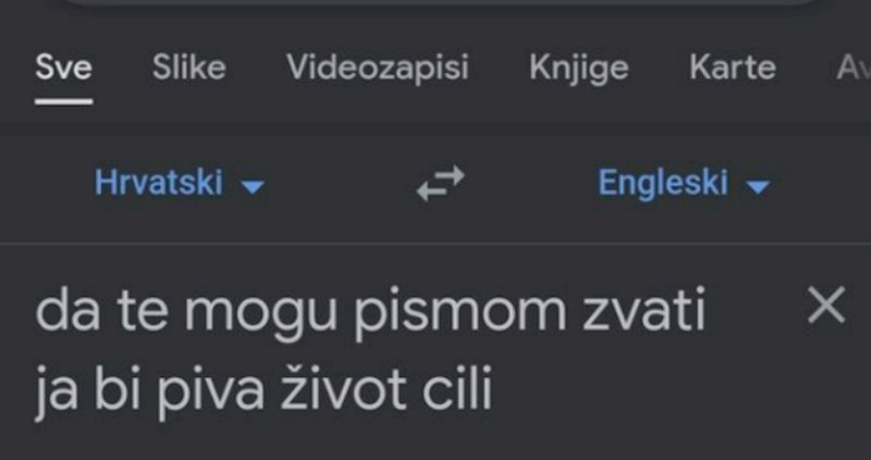 Netko je odlučio provjeriti kako Google prevodi popularnu klapsku pjesmu, morate to vidjeti