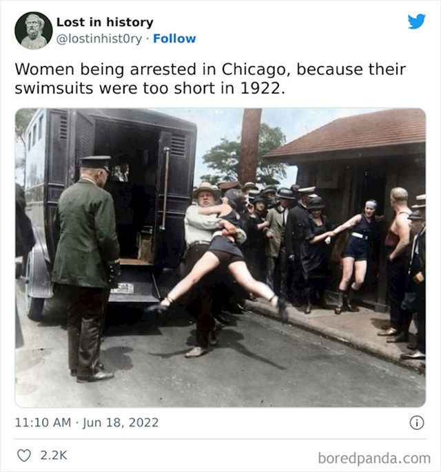 Chicago, 1922. Uhićenje žene zbog prekratkog kupaćeg kostima