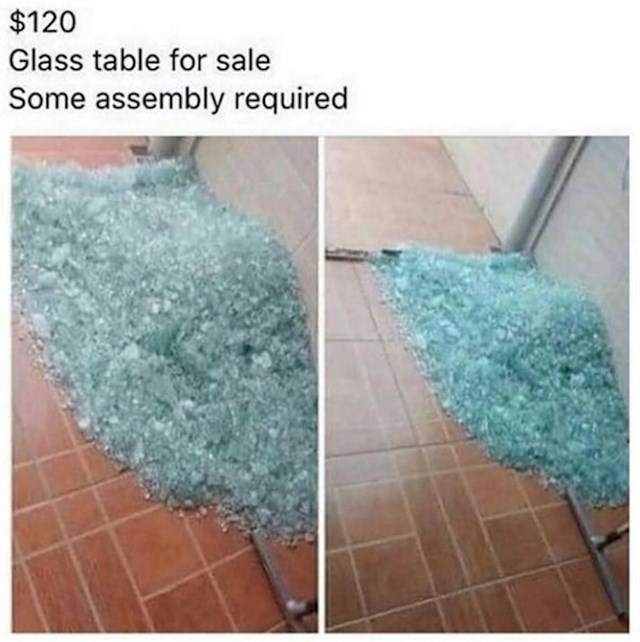 Prodaje se stakleni stol, treba ga sastaviti