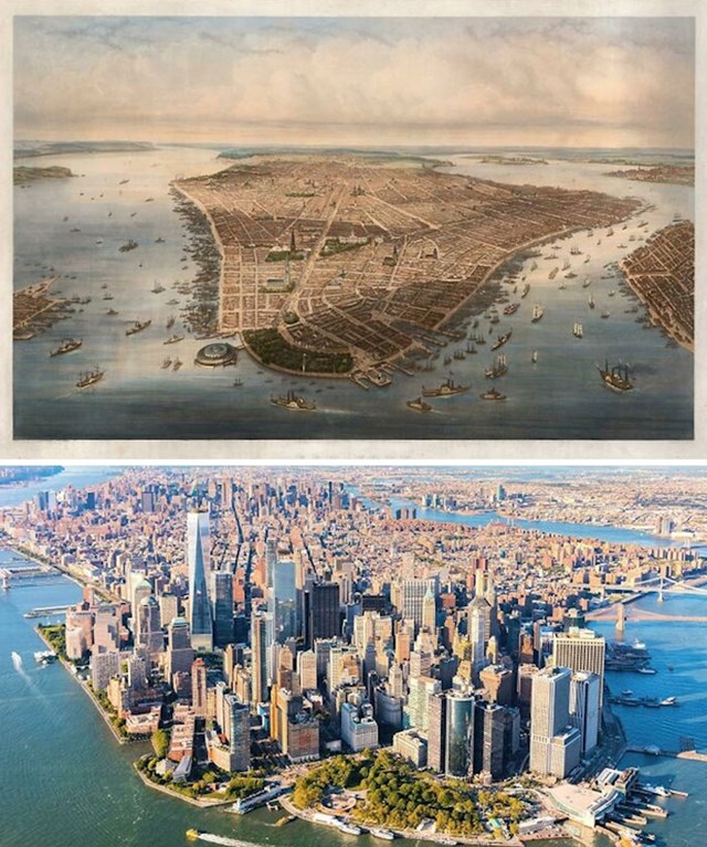 Manhattan 1851. godine i danas