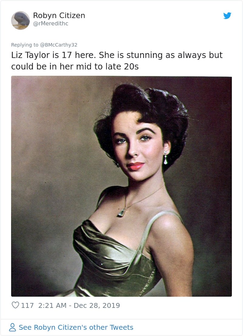Liz Taylor ovdje ima 17 godina