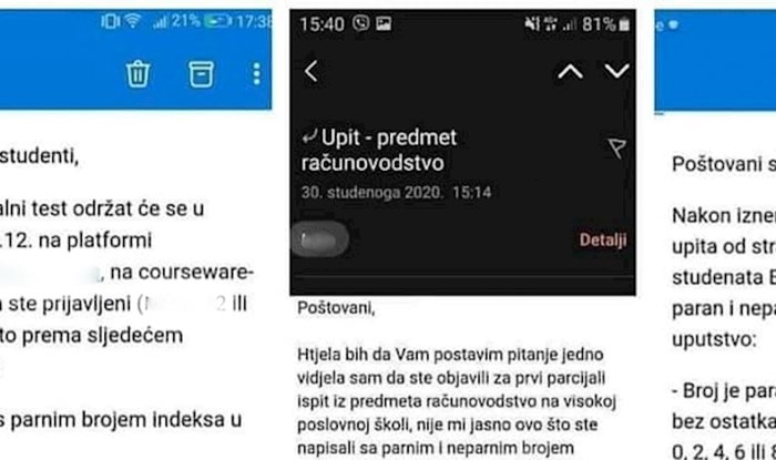 Studente iz BiH podijelili na parne i neparne brojeve indeksa. Morate vidjeti što sve pišu referadi