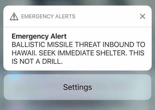 Panika na Havajima je bila test