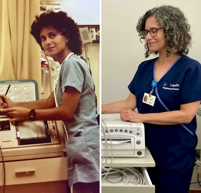 Medicinska sestra na početku karijere i 40 godina kasnije