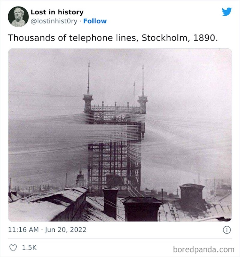 Telefonske žice u Stockholmu, 1890.