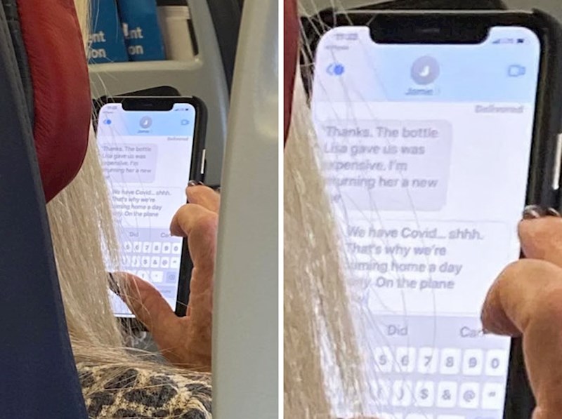 Piše poruku da je morala prekinuti godišnji i letjeti kući jer ima Covid