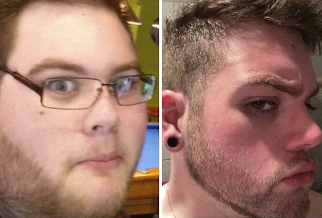 19 god vs 25 god, 85 kilograma manje, nisam ni znao da mi lice ok izgleda ispod svega toga što sam nosio, drago mi je da sam poradio na sebi