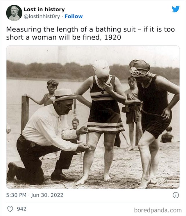 Tip mjeri duljinu kupaćeg, 1920.