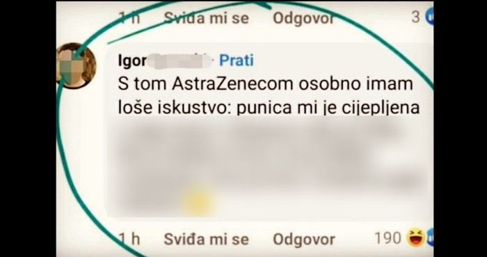 Tip u komentaru ostavio svoje loše iskustvo sa cjepivom, ekipa umire od smijeha