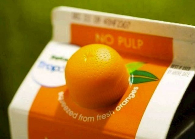 Još jedan primjer jednostavnog, a genijalnog dizajna, čep soka od naranče izgleda kao naranča