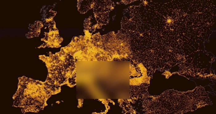 Mapa prikazuje sva mjesta s više od tisuću stanovnika, pogledajte kako "svijetli" Hrvatska