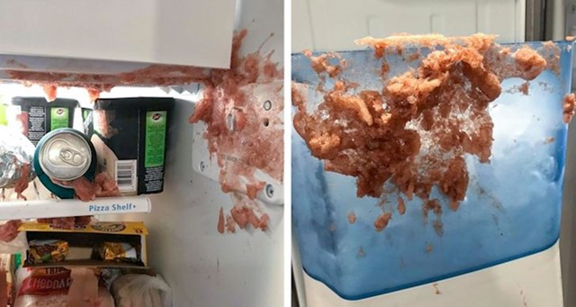 Zamolila sam sina da spremi sok u hladnjak, spremio ga je u zamrzivač