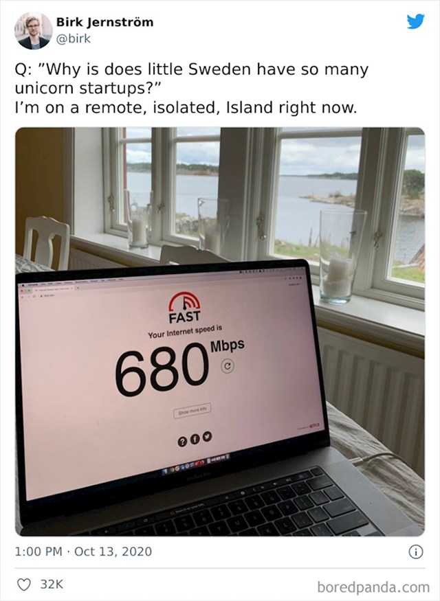 Brzina interneta na zabačenom švedskom otoku