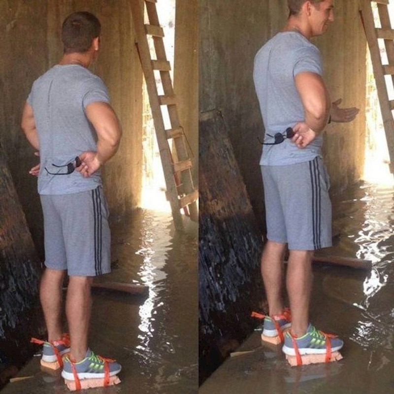 Sve je poplavljeno, a on bez čizama