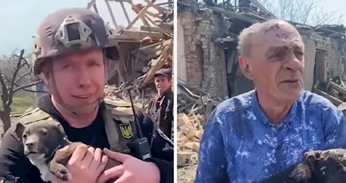 Video iz Ukrajine: policajac nakon bombardiranja spasio psa i vratio ga 77-godišnjem vlasniku