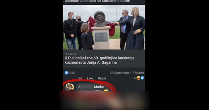 U Puli su otkrili spomenik Gagarinu, tip u komentaru otkrio na koga sliči i svi umiru od smijeha