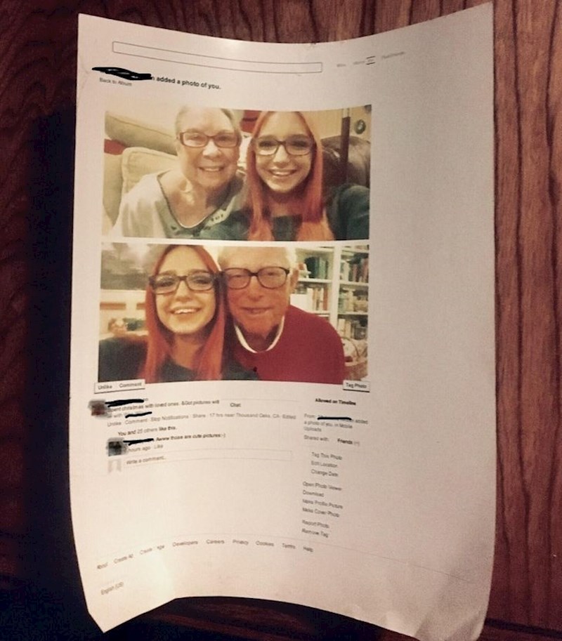 Mom djedu su se jako svidjele ove fotke na mom Facebooku pa je isprintao cijelu stranicu