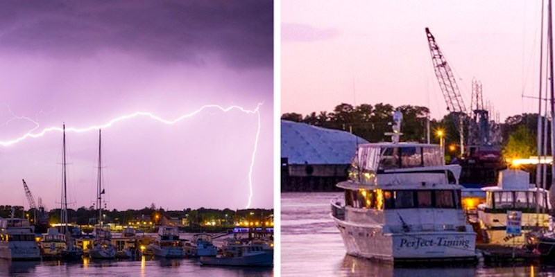 "Moj brat već godinu dana pokušava uhvatiti fotku munje i napokon je uspio. Poslije smo vidjeli ime broda u lijevom kutu fotke ("savršen tajming")"