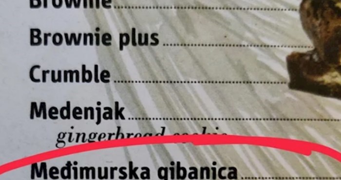 U restoranu su pokušali prevesti gibanicu na engleski, to je najbolja stvar koju ćete danas vidjeti