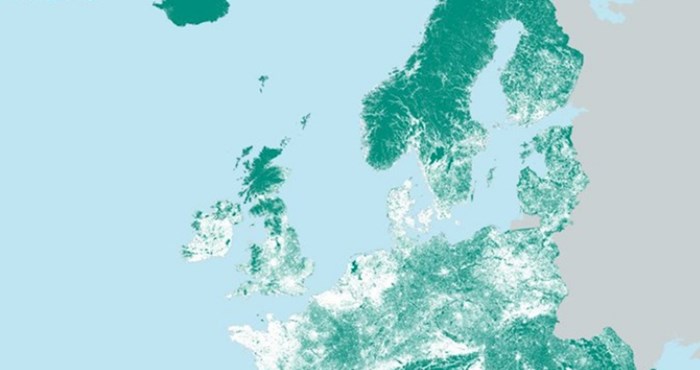 Ova mapa prikazuje mjesta u Europi gdje nitko ne živi. Pogledajte kako izgleda Hrvatska