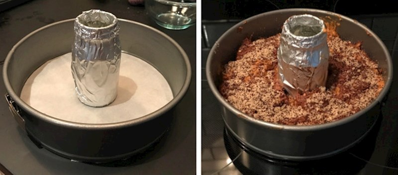 Nismo imali kalup za kuglof pa sam se sjetila da staklenku omotam u foliju