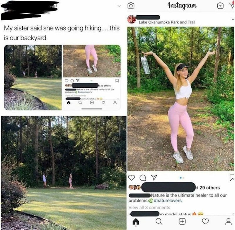 Na Instagramu je u šumi, a zapravo u svom dvorišu